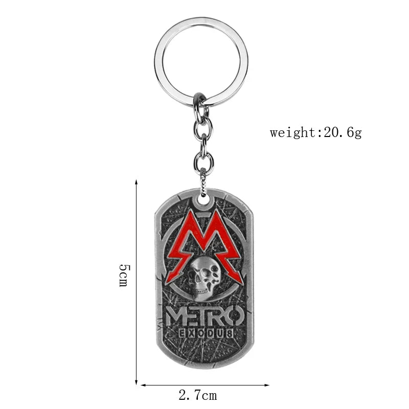 Metro Exodus 2033 Dog Tag Necklace – Retro Skull Pendant, Unisex Gamer Jewelry Gift