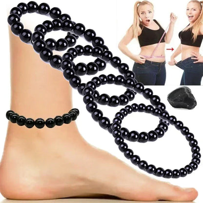 Black Obsidian Natural Stone Bracelet | Fat Relief, Blood Circulation & Anti-Anxiety Jewelry for Men & Women