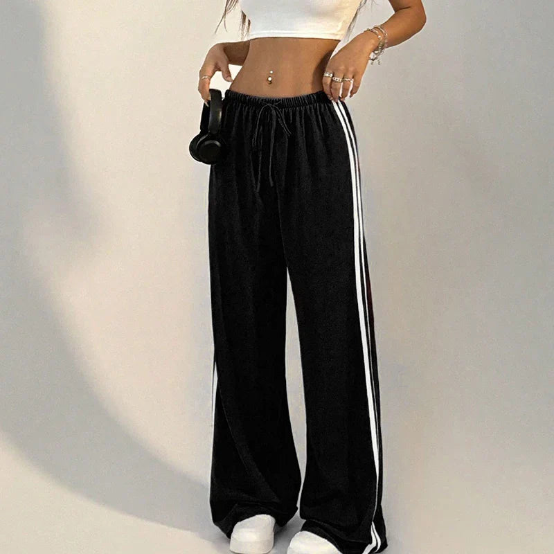 New Women’s Summer Pants – Versatile Straight Loose Casual Slim Streetwear Trousers with Stripes
