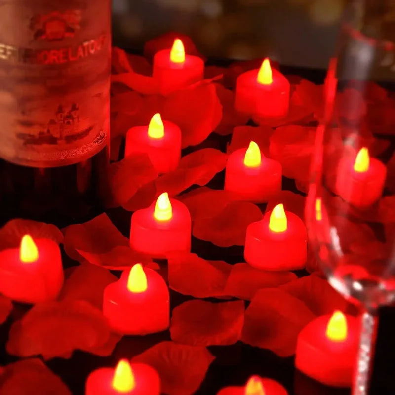 9pcs Heart-Shaped Scented Tea Candles – Valentine's Day Romantic Love Candles for Proposals, Weddings, & Anniversaries