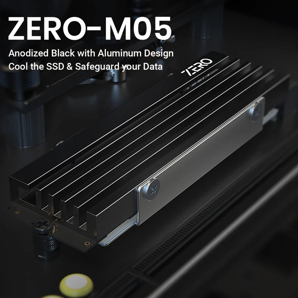 ID-COOLING M05 M.2 2280 SSD Heatsink – Aluminum Alloy NVMe Radiator with Thermal Silicone Pad for PC Cooling