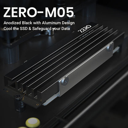 ID-COOLING M05 M.2 2280 SSD Heatsink – Aluminum Alloy NVMe Radiator with Thermal Silicone Pad for PC Cooling