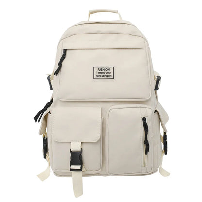 Multi-Pocket Nylon Backpack — Large-Capacity School & Computer Bag for Men & Women