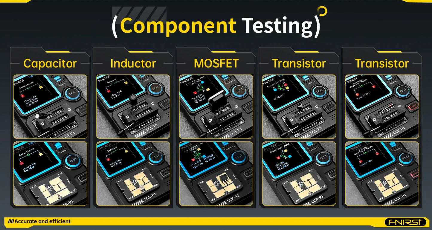 FNIRSI LCR-P1 Transistor Tester – Diode, Triode, Capacitance, Resistance, LCR & ESR Meter for NPN, PNP, MOSFET, IR Testing