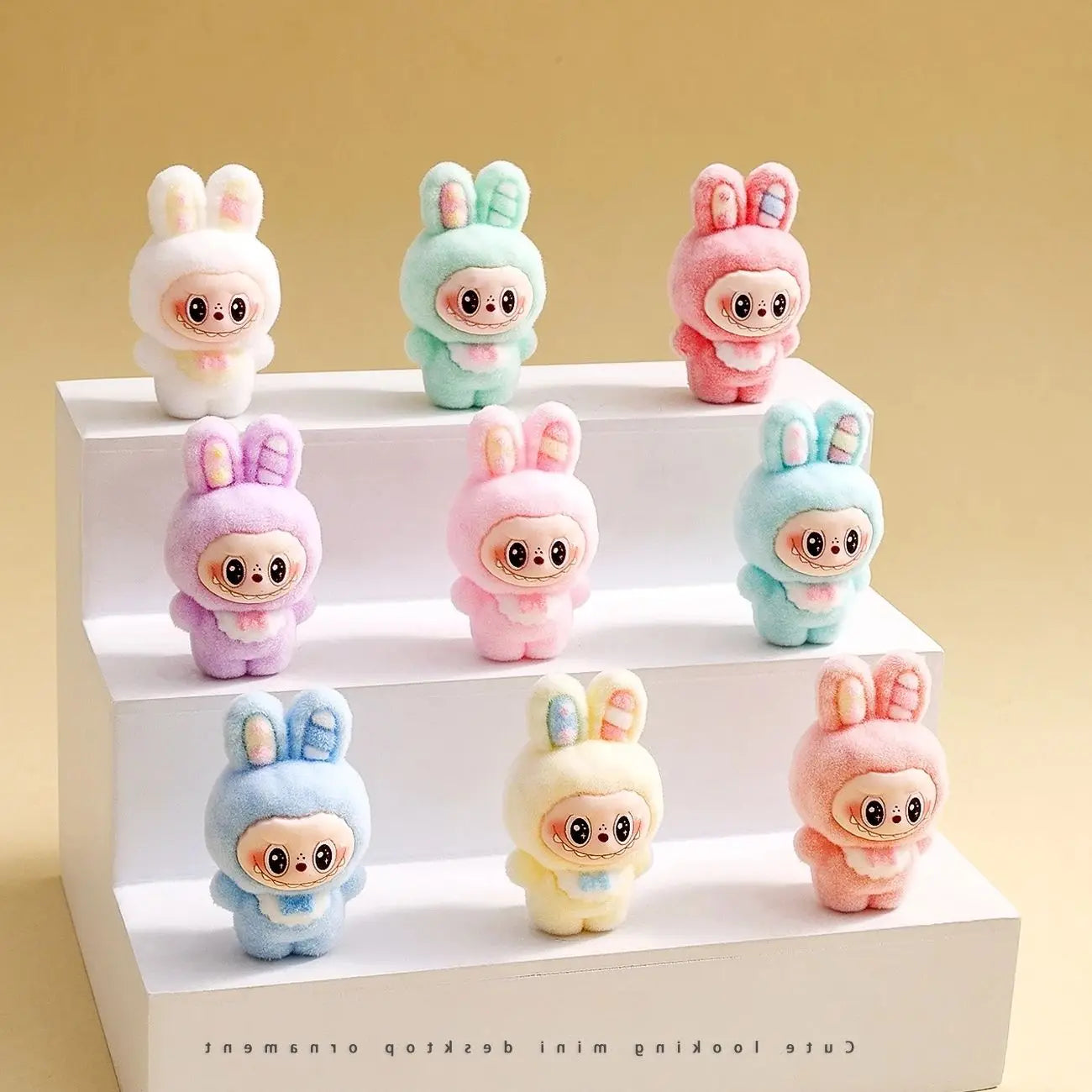 10pcs Babythree Rabbit Anime Flocked Action Figures Decorative Pendant Kawaii Desktop Dolls Toy Gifts