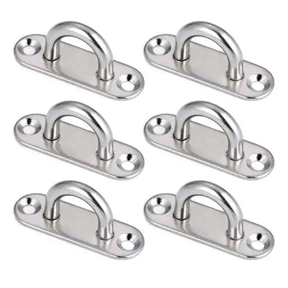 304 Marine Grade Stainless Steel Oval Eye Deck Buckle Staple Set – M5 M6 M8 Fasteners for Boat Shade Sail Mounting