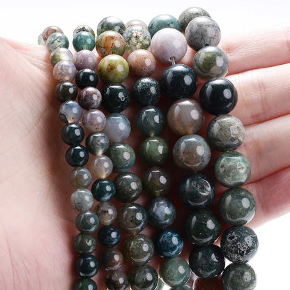 Natural Stone Round Beads 4-12mm Tiger Eye Lava Turquoise Jade for DIY Jewelry Making Bracelet Craft Supplies