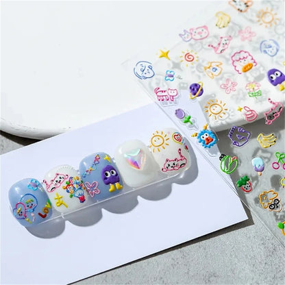 Vintage Rose Flower Nail Stickers – Red & Blue Laser Gold/Silver Nail Art Decals for Manicure Design DIY Beauty Tool