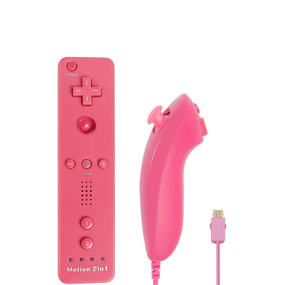 2-in-1 Nintendo Wii Controller Set | Wireless Remote Gamepad with Motion Plus Joystick & Silicone Case