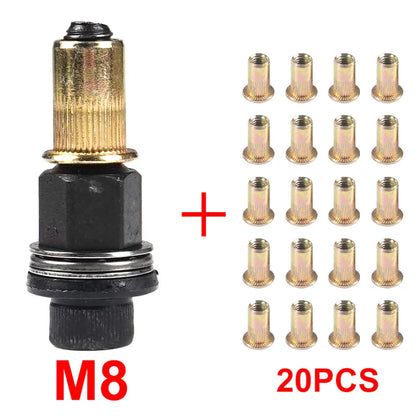 21+1PCS Hand Rivet Nut Tool Set — Manual Riveter for M4-M10 Nuts with Easy Installation Accessories