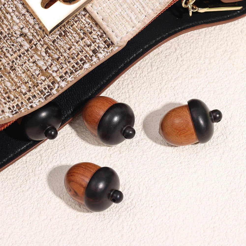 Mini Wood Acorn Pendant Box - 5/1Pcs Portable Multi-Purpose Rescue Pill Case & DIY Storage Container