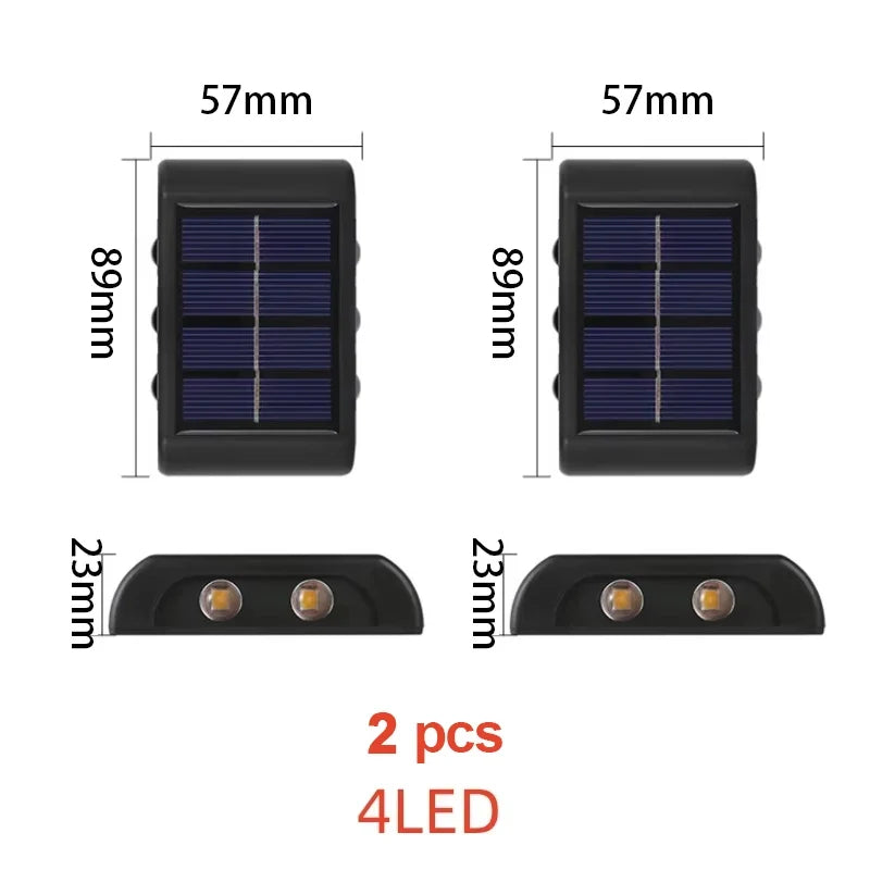 Solar LED Outdoor Wall Light - Waterproof Solar Sensor Lamp for Garden, Yard & Street Decoration