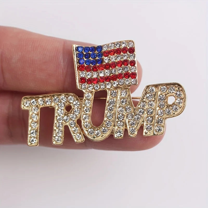 Hot Selling Trump America Flag Brooch – High-Quality Patriotic Pin Badge