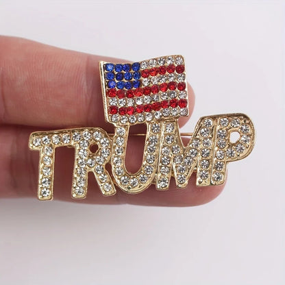Hot Selling Trump America Flag Brooch – High-Quality Patriotic Pin Badge
