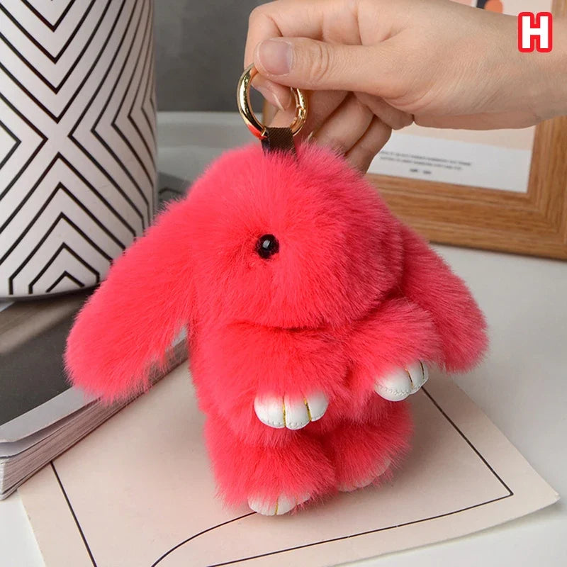 15cm Rabbit Fur Keychain - Soft Bag & Car Pendant Charm for Women, Jewelry Accessory Gift