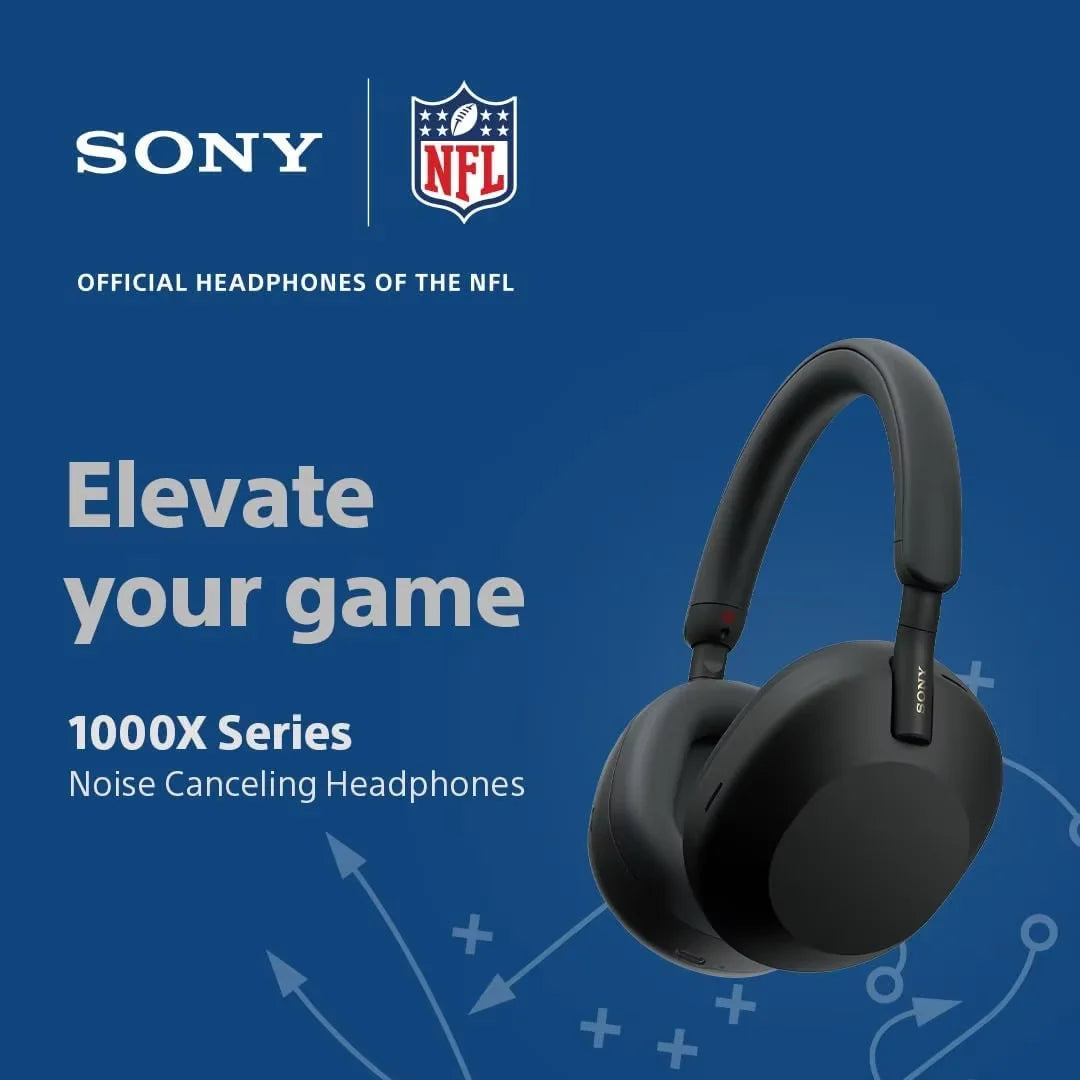 Sony WH-1000XM5 Wireless Noise Cancelling Headphones – Foldable Bluetooth Earphones with Bass Stereo Sound for Gaming & Business