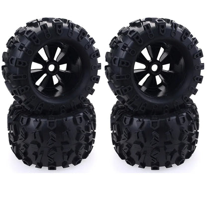 4pcs 1/8 Scale 17mm Hex RC Truck Tires & Wheels Set – Glued for Traxxas Maxx, Tmaxx, E-Revo, Revo 3.3, JLB Cheetah Monster