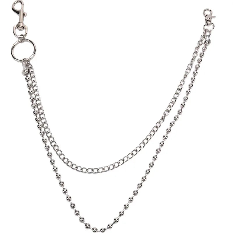 Punk Rock Metal Waist Chain Keychain – Unisex Hip-Hop Jewelry for Jeans, Wallets & Accessories