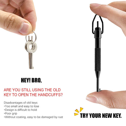 AK-01B Rotating Handcuff Key — High Carbon Steel & Aluminum Alloy with Key Ring, Universal Police Handcuff Key