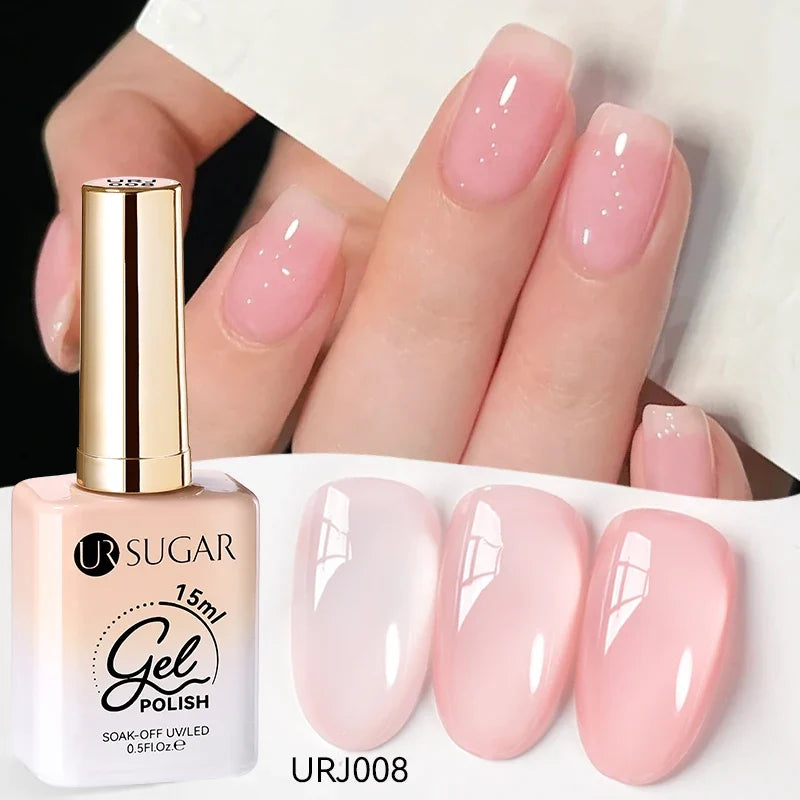 UR SUGAR 15ml Jelly Gel Polish - Milky White Translucent UV Soak Off Nail Art Varnish