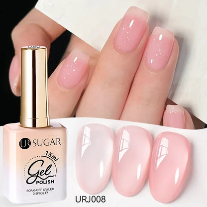 UR SUGAR 15ml Jelly Gel Polish - Milky White Translucent UV Soak Off Nail Art Varnish
