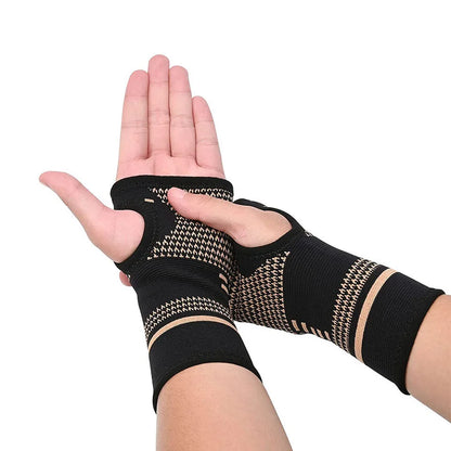 Copper Fiber Wrist Brace — Elastic Sport Bandage Wristband for Hand Support, Gym, Tennis, Fitness, and Powerlifting