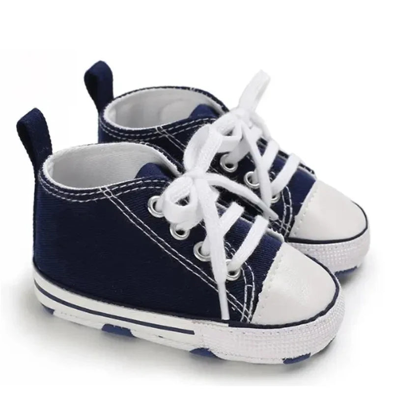 New Baby Shoes for Boys & Girls – Classic Canvas Casual Sneakers, Soft Sole Non-Slip Toddler Walkers D2486