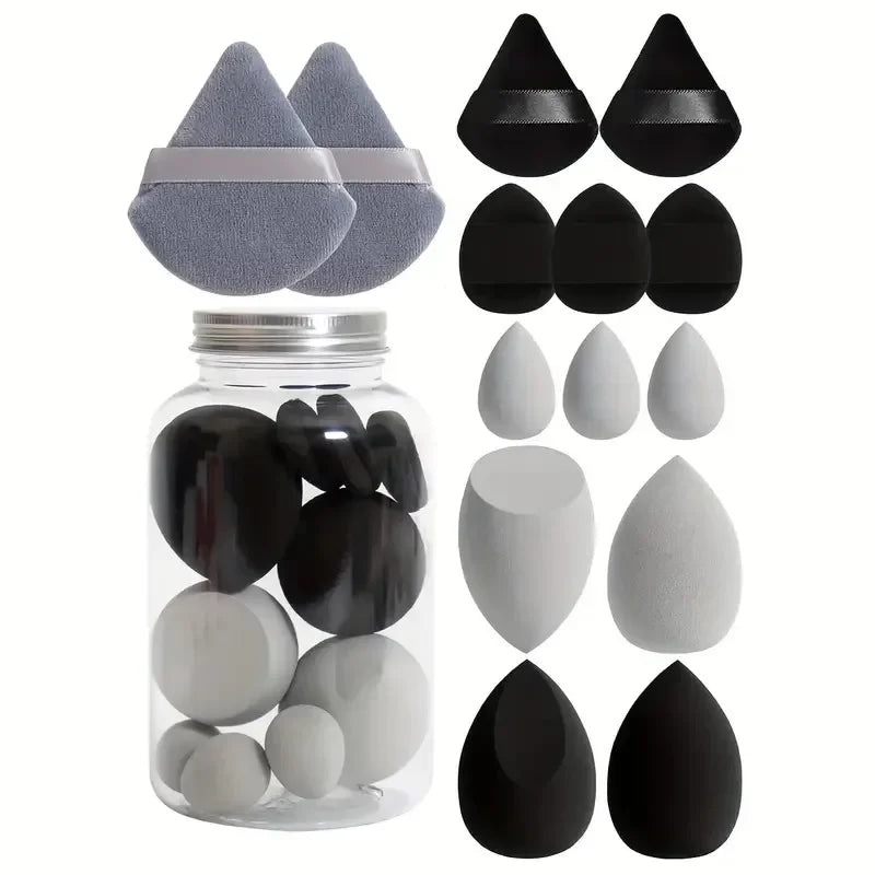 12/14PCS Makeup Sponge Set – Cosmetic Blender Beauty Eggs & Mini Finger Puffs for Foundation