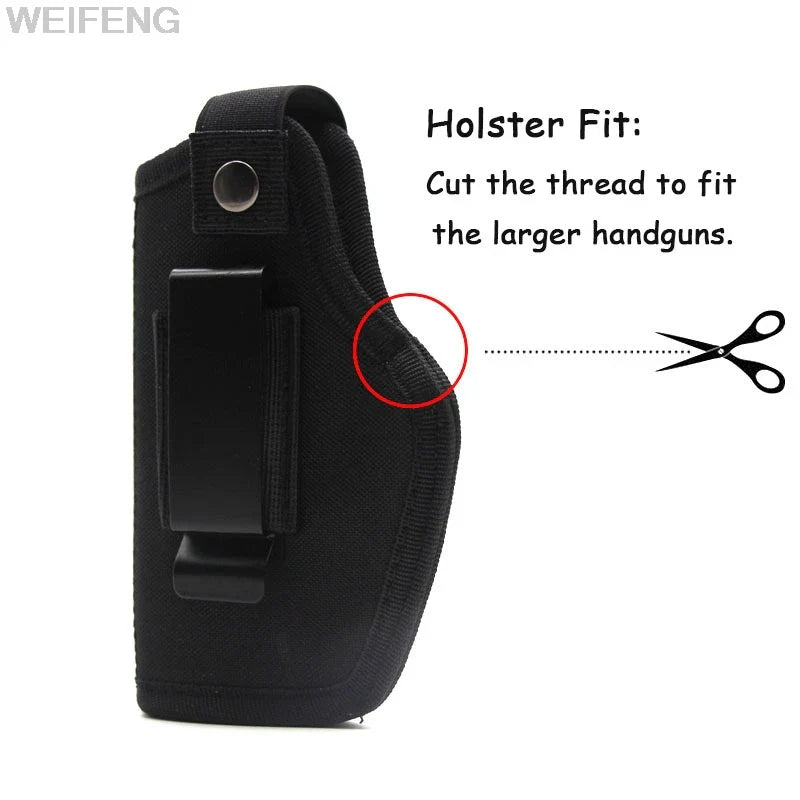Tactical Concealed Carry Gun Holster – Universal Pistol Holster for Glock 17/19, Beretta M9, SIG with Laser Light Cover