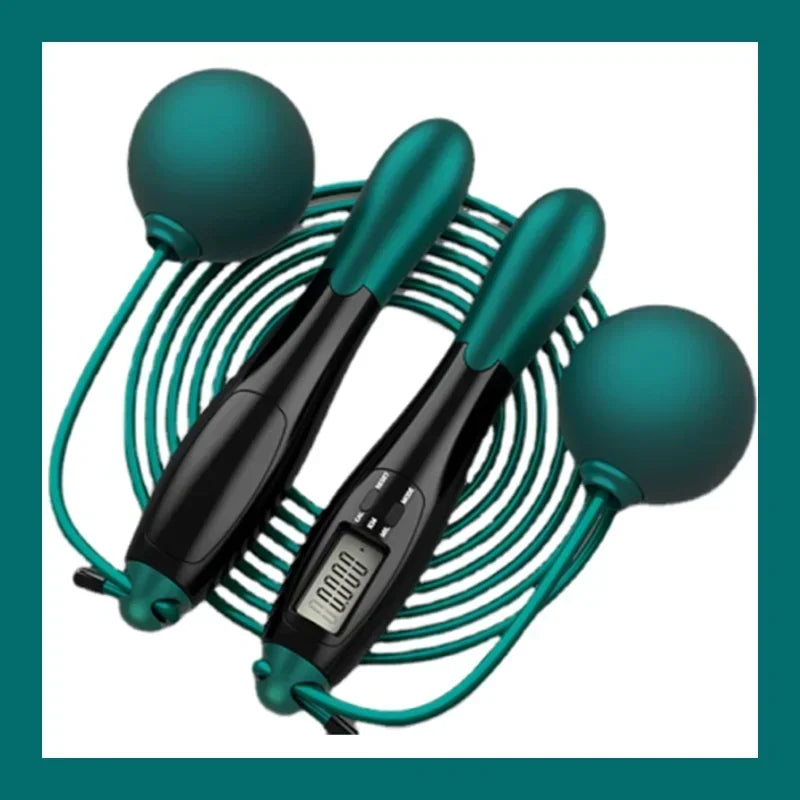 Adjustable PVC Counting Jump Rope - Steel Ball Skipping Rope for Fitness Gym Training, Cordless Home Sports Equipment