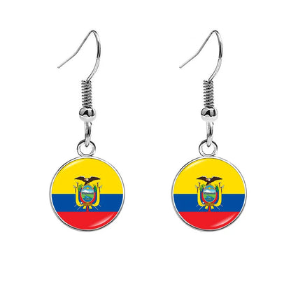 South & North America Flag Earrings - Patriotic Country Pride Drop Dangle Jewelry Gifts for Women