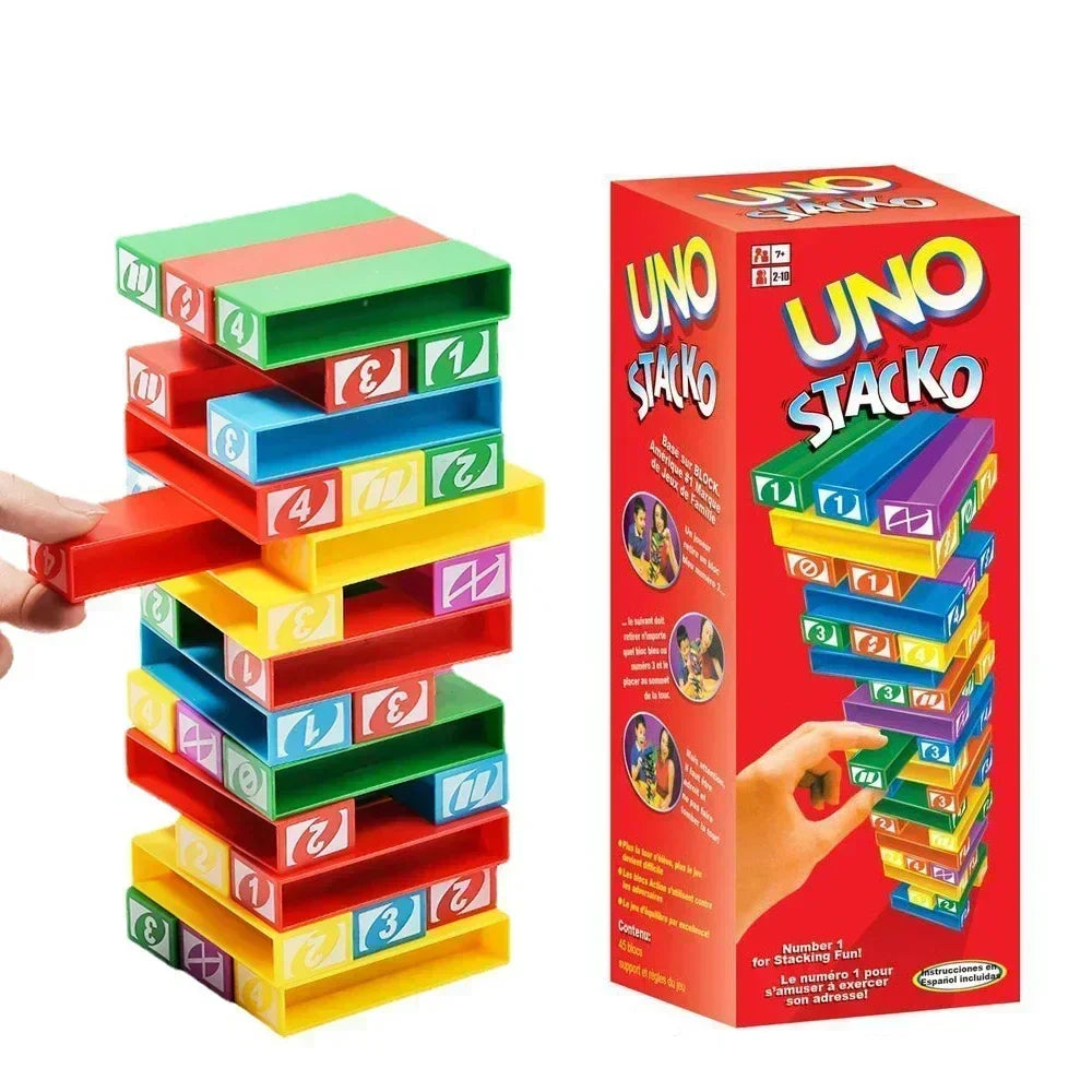 Stacko UNO Card Game – Family Board Game, Party & Educational Puzzle Toy, Birthday Gift