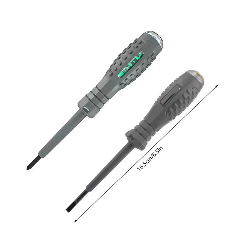 2PCS Electrician Voltage Tester Screwdrivers – 12-220V AC/DC Insulated Word & Cross Tips for Safe Electrical Work