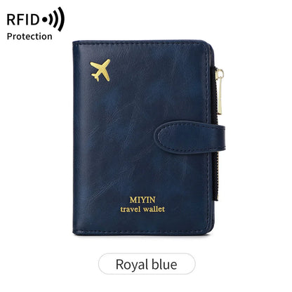Multi-Functional RFID Anti-Theft Passport Bag – PU Leather Wallet with Multi Card Slots & Large Capacity