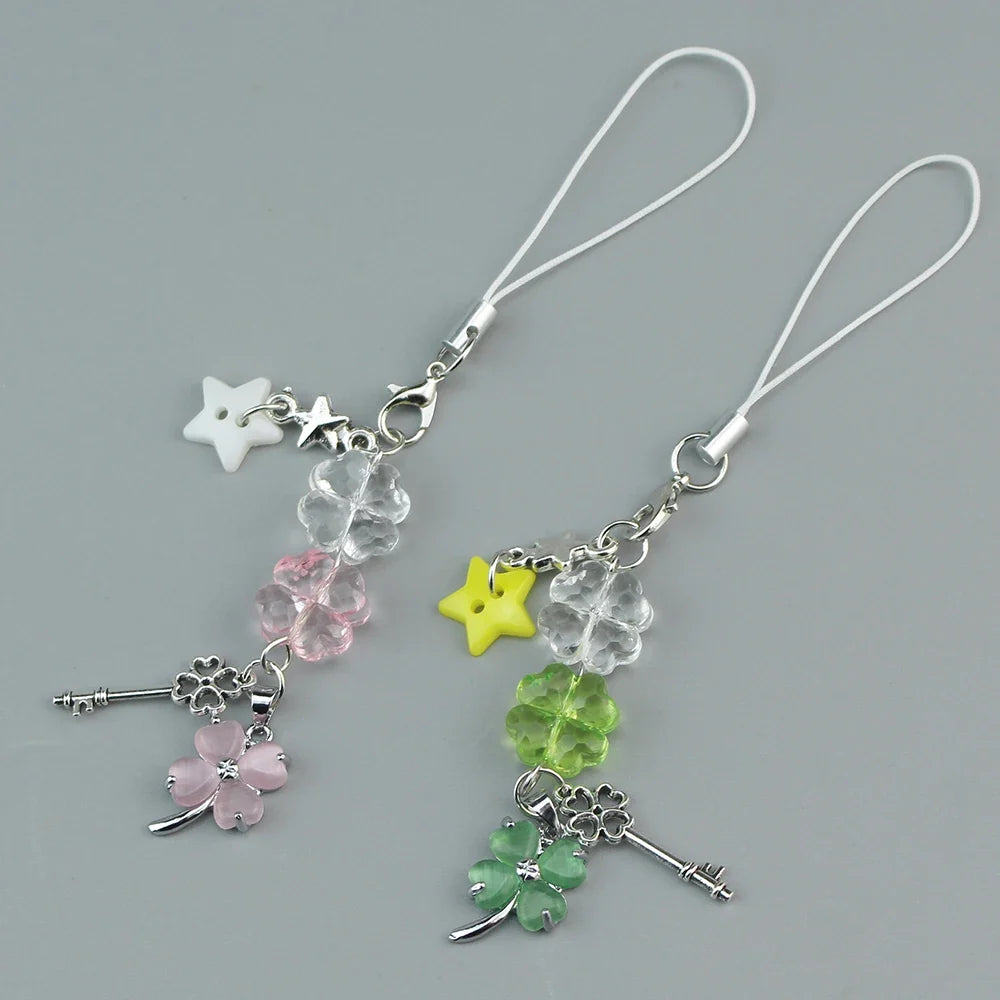 Lucky Leaf Phone Charm Pendant - Cute Key Chain Strap for Samsung Phone Case Bag Books Camera Accessories