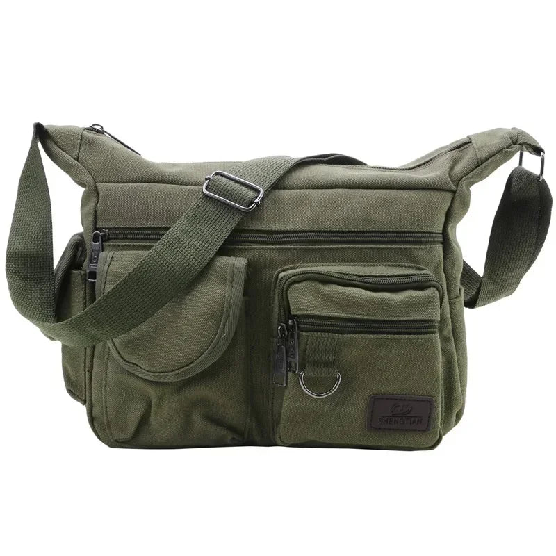 Men's Casual Sling Bag – Vintage Crossbody Messenger Shoulder Bag for Travel & Outdoor Use