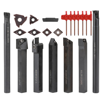 8-16mm Lathe Turning Tool Holder — Boring Bar & CNC Metal Cutter Rod with Shank and Inserts