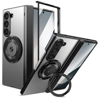 360° Rotating Magnetic Ring Case for Samsung Galaxy Z Fold 6/5/4/3 5G – Hinge Protection Phone Cover with Holder