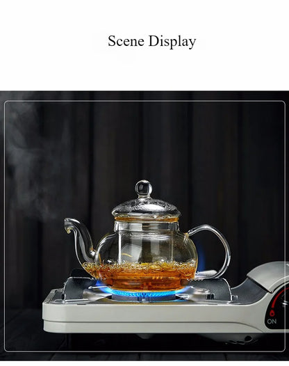 400ml/1000ml Heat-Resistant Glass Teapot – Kung Fu Teaware Set with Tea Strainer for Puer, Oolong, Barley