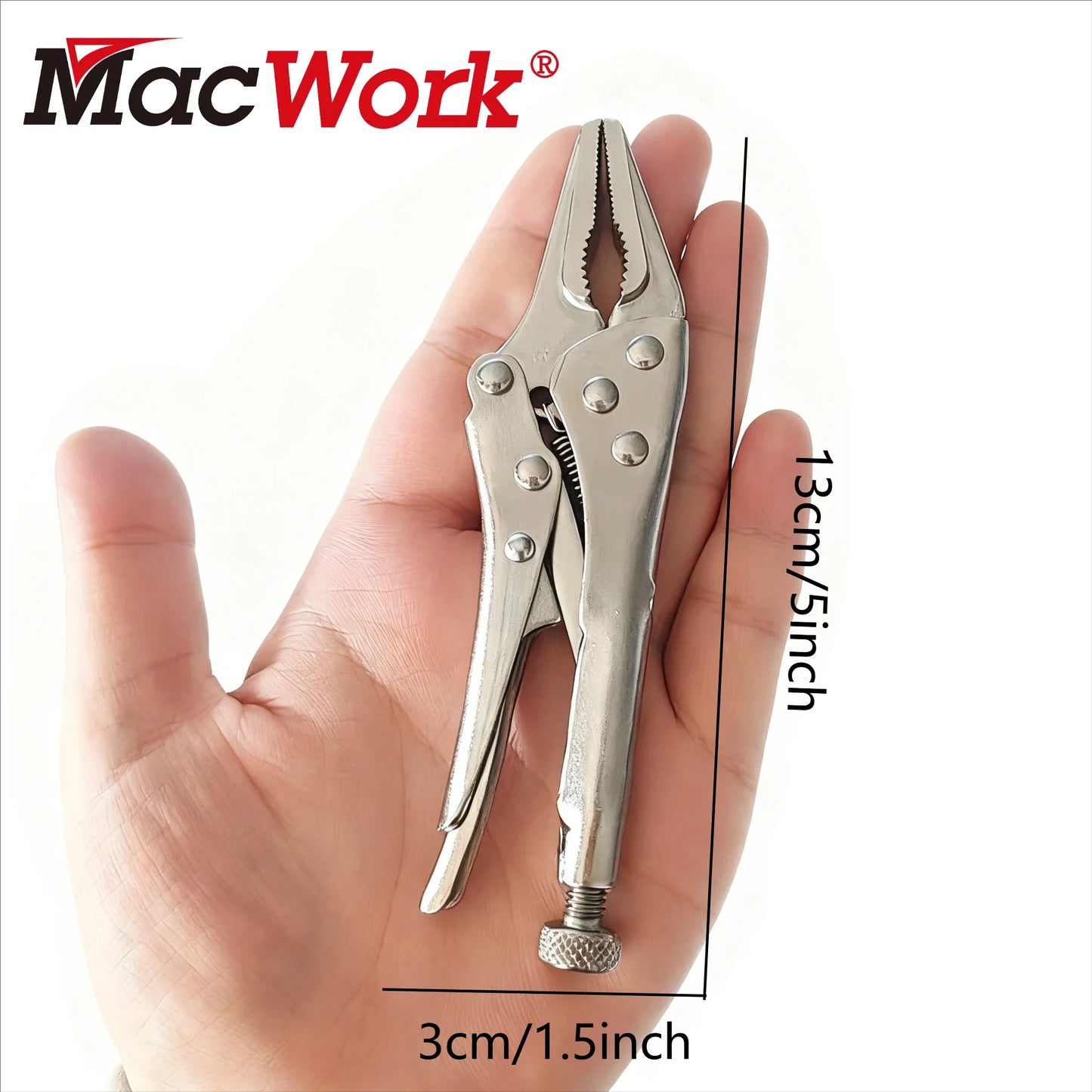 5-Inch Heavy-Duty Mini Sharp-Nose Pliers – Adjustable Non-Slip Grip Compact Metal Clamping Tool for Precision Repair & DIY Use