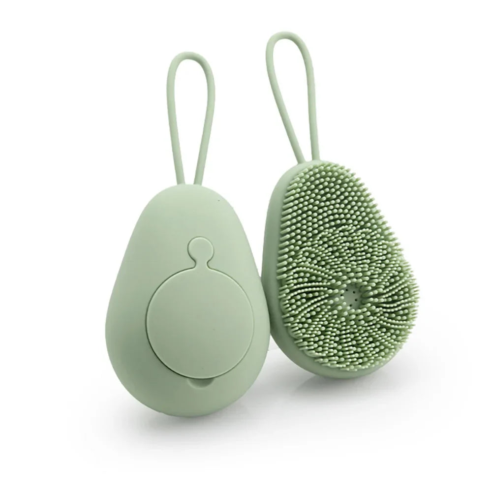 Silicone Soft Exfoliating Body Scrubber – Refillable Foaming Bath Brush with Massage Function