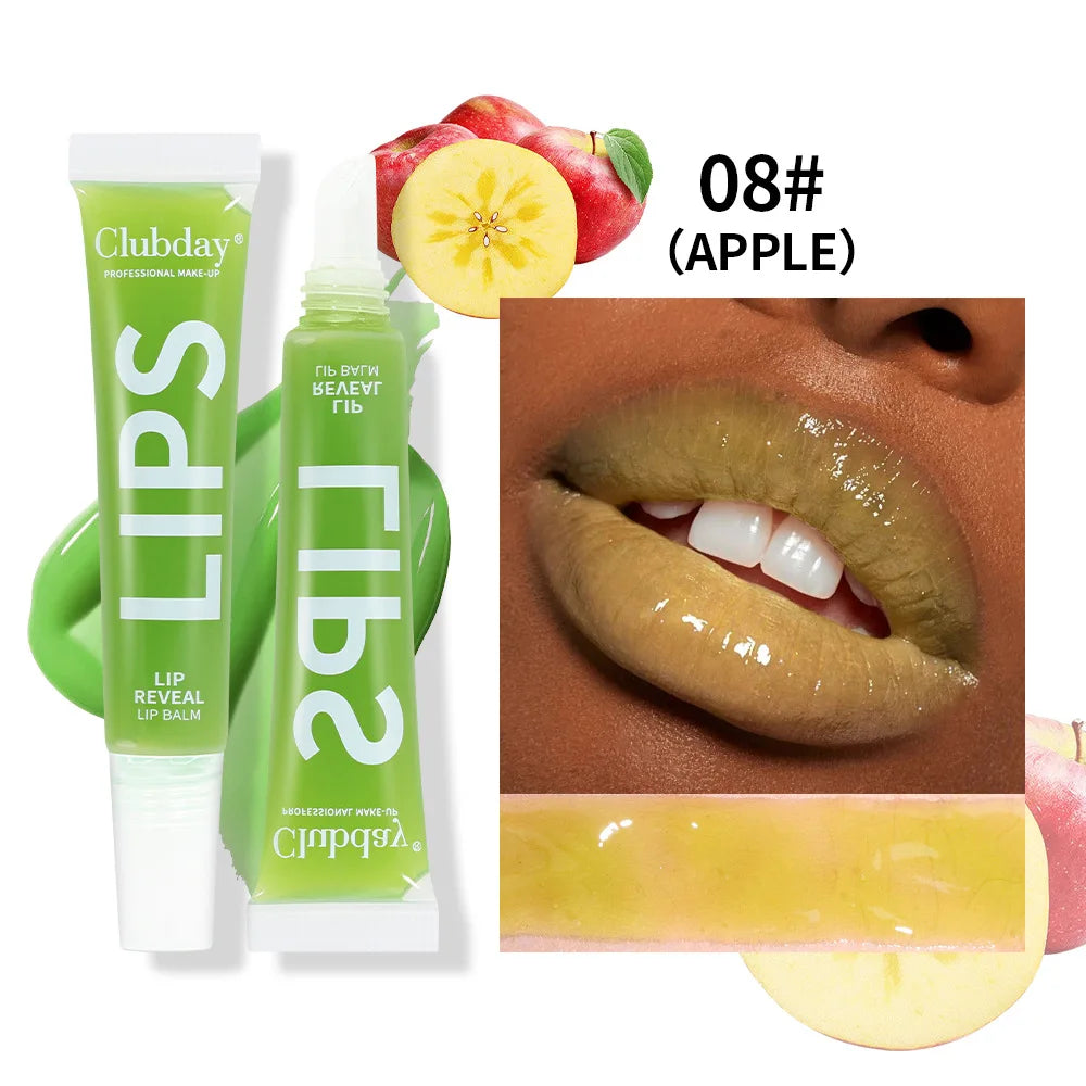 Clubday 9-Color Lip Balm Set – Moisturizing Fruit Lip Oil with Mirror, Long-Lasting Hydrating Lip Gloss