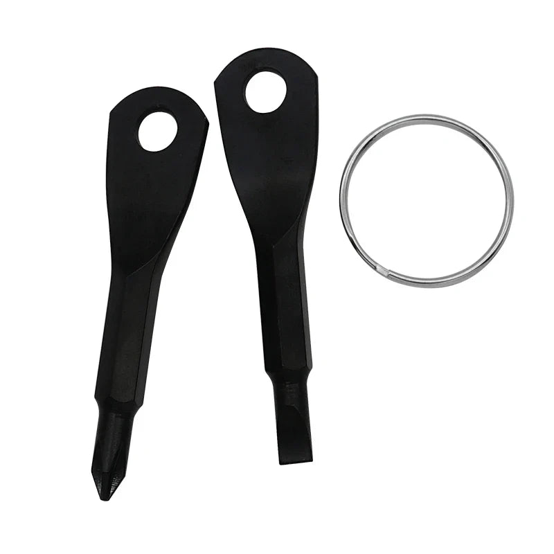 Portable Phillips Slotted Screwdriver Key Ring: Multi Mini Pocket Repair Tool Gadget