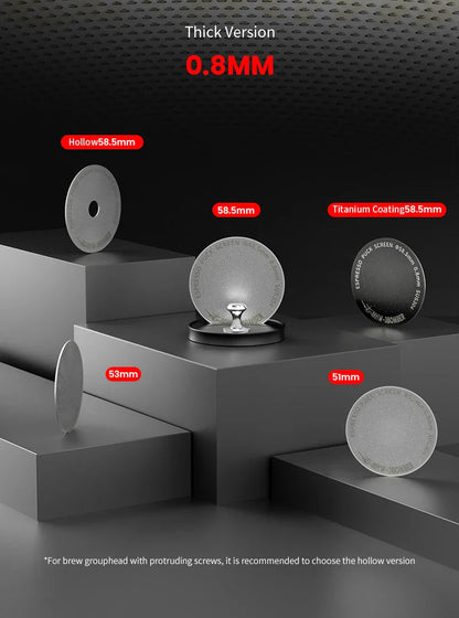MHW-3BOMBER Espresso Puck Screen – 51/53/58.5mm Reusable Stainless Steel Coffee Filter, 0.8/0.2mm Thickness Coffee Tool