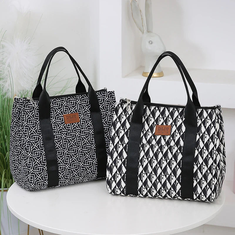 Insulated Commuter Lunch Bag with Storage Pouch — Portable Handbag for Office, Thermal Food Carrier with Meal Box Included