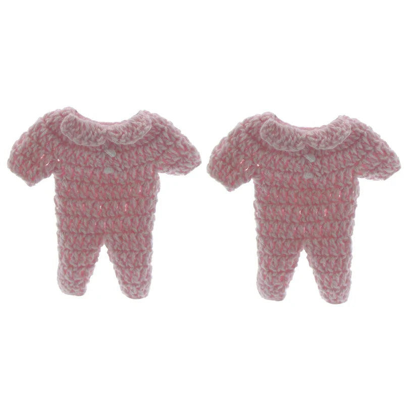 12-Piece Handmade Mini Crochet Baby Clothes – 7.6cm Favors & Decorations for Baby Shower, Baptism, Craft Party