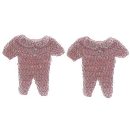 12-Piece Handmade Mini Crochet Baby Clothes – 7.6cm Favors & Decorations for Baby Shower, Baptism, Craft Party