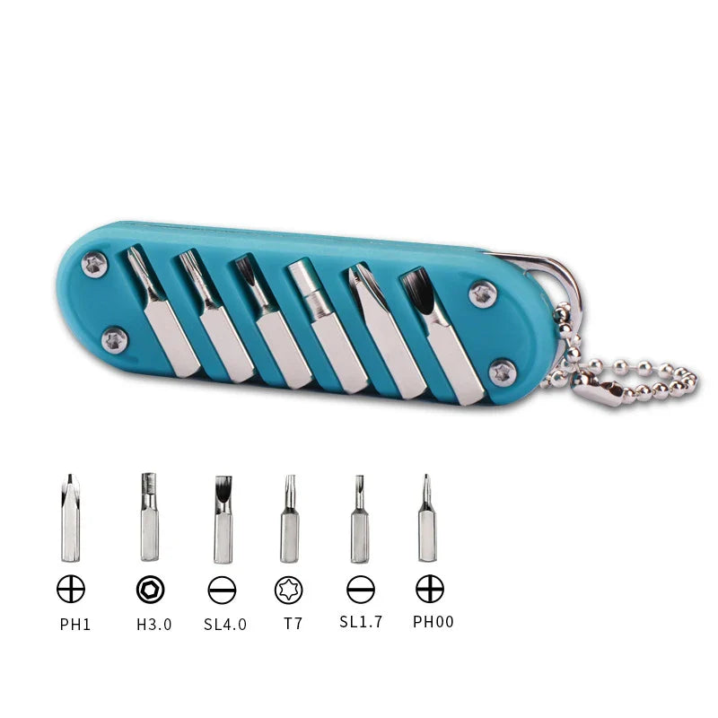 Multifunctional Outdoor Portable Folding Key Knife - Screw Combination Tool, Stainless Steel Pocket Keychain Knife