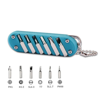 Multifunctional Outdoor Portable Folding Key Knife - Screw Combination Tool, Stainless Steel Pocket Keychain Knife