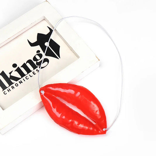 Red Lips Big Mouth Latex Mask – Funny Halloween, Horror & Party Trick Props for Wedding & Jokes